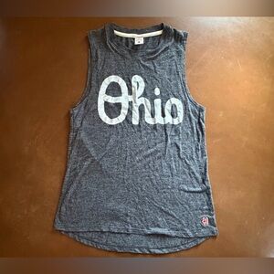 Homage Women’s Script Ohio Sleeveless Muscle Tank - Charcoal Gray